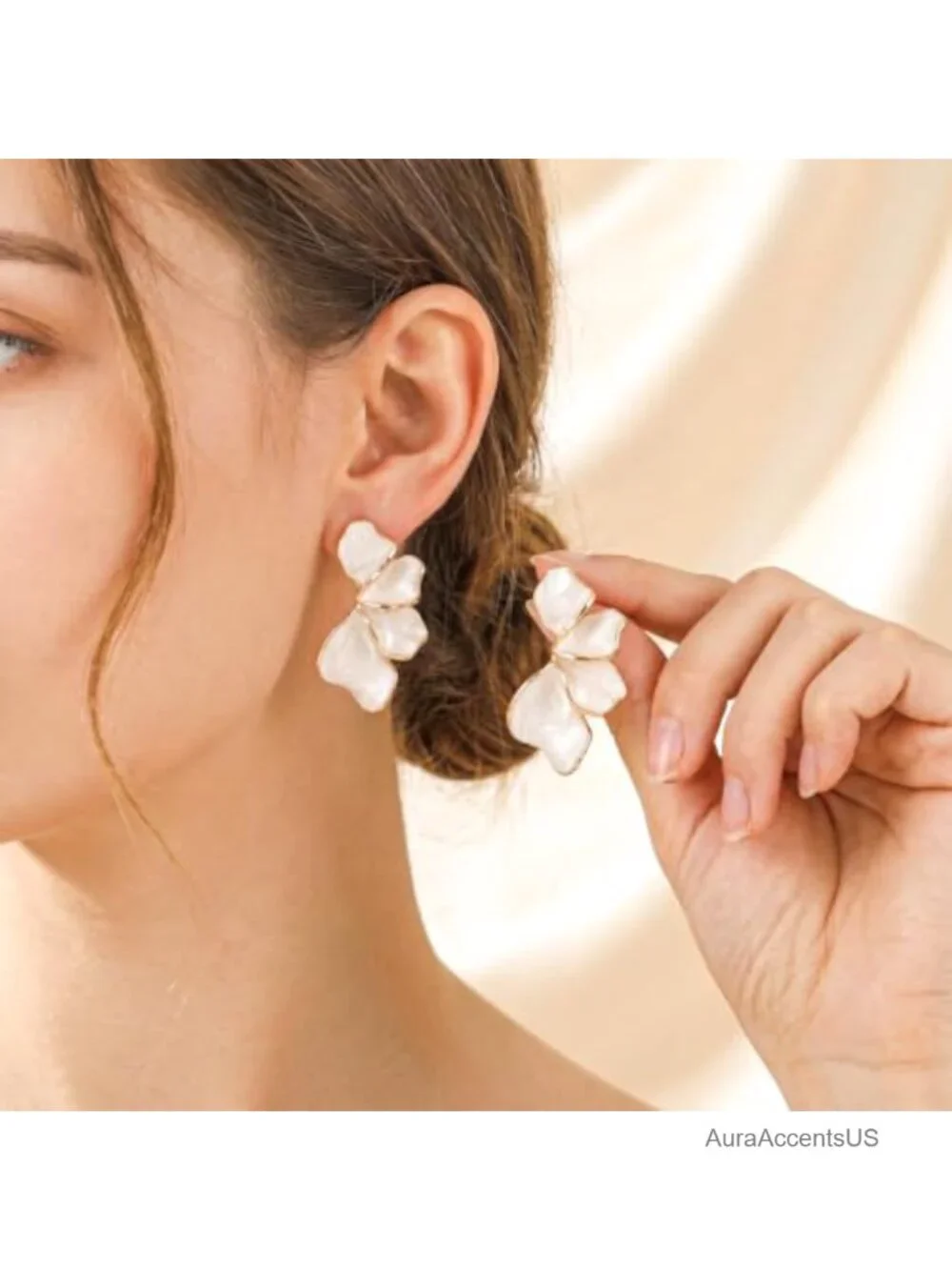 Chunky Floral Dangle Earrings, Alloy, Statement Jewelry for Women
